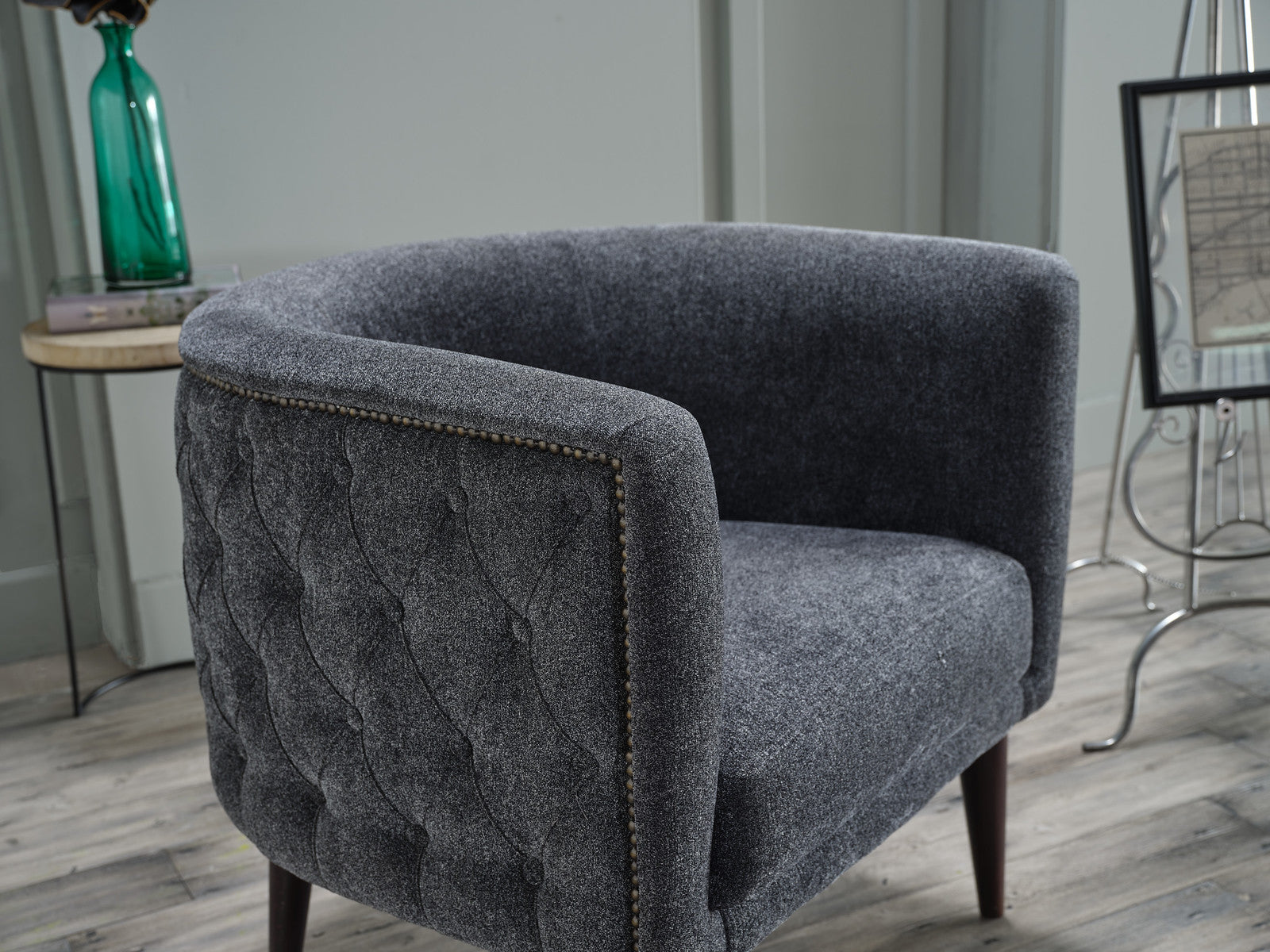 Bellona Selma Accent Armchair (Selma Grey) by Bellona