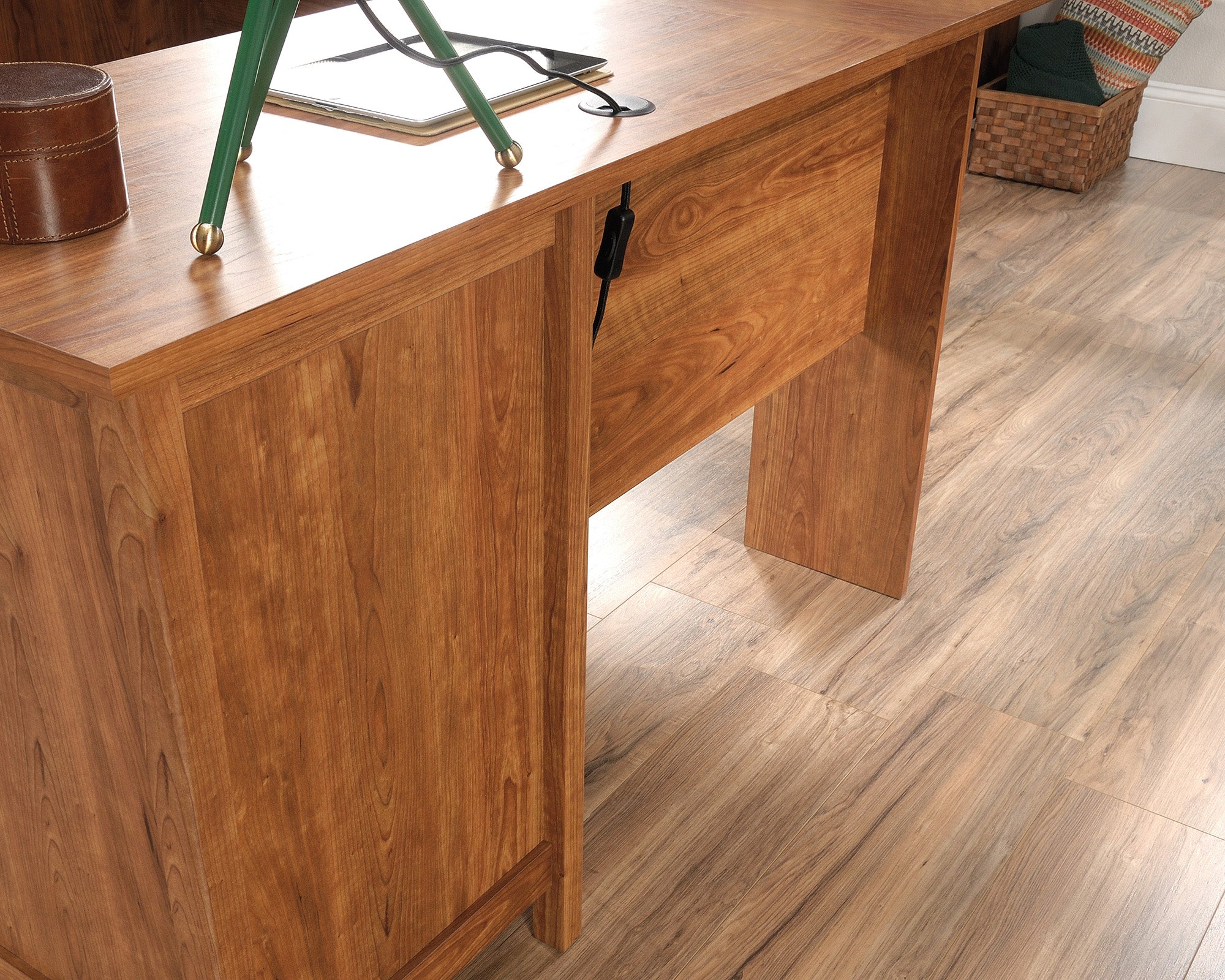 Union Plain Shaker Style L-Shaped Desk with File Drawer