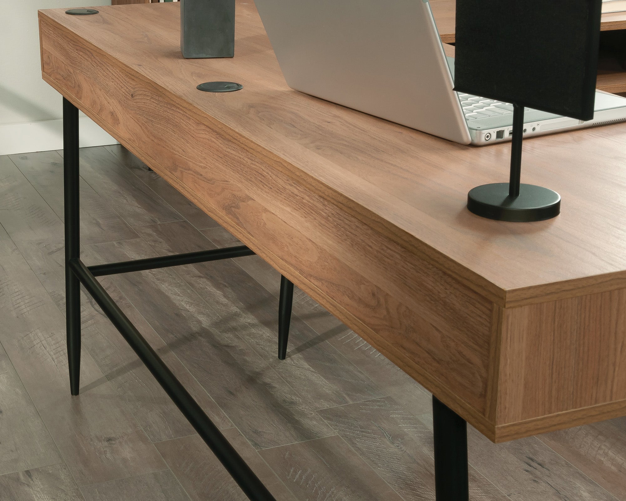 Ambleside  Modern L-Shaped Desk in Serene Walnut