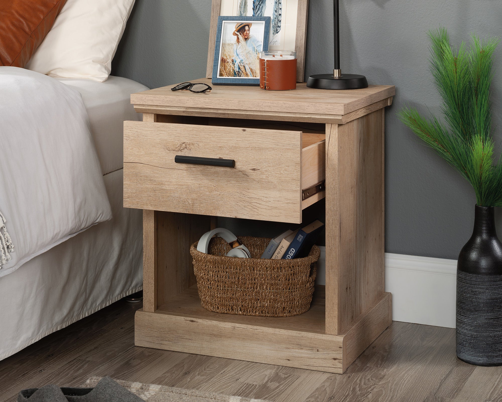 Aspen Post  1-Drawer Night Stand with Open Shelf