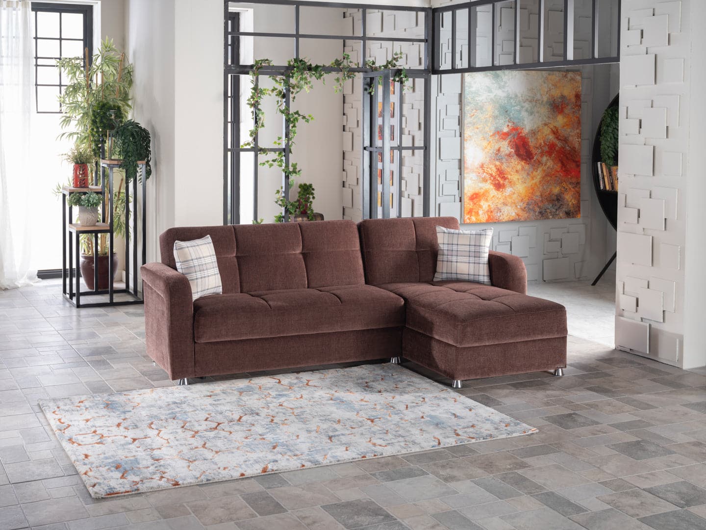 Bellona Vision Sleeper Sectional by Bellona Brown Sectional Only