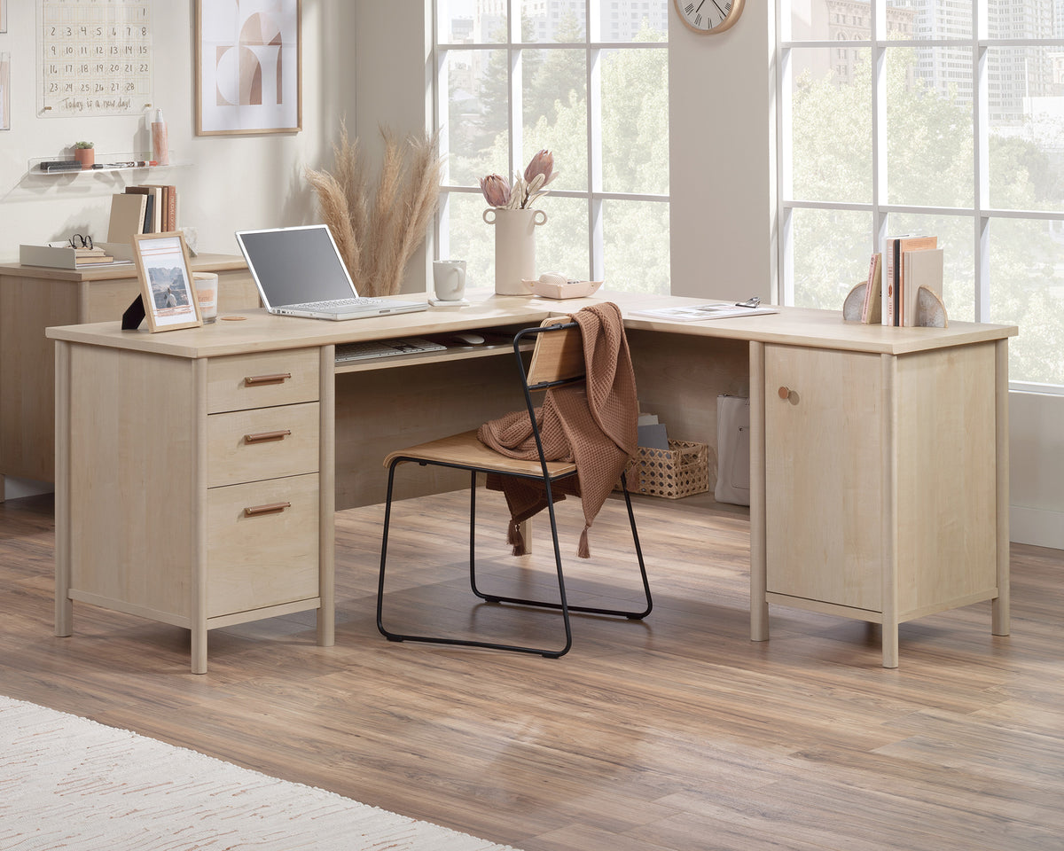 Whitaker Point  L-Shaped Home Office Desk in Natural Maple