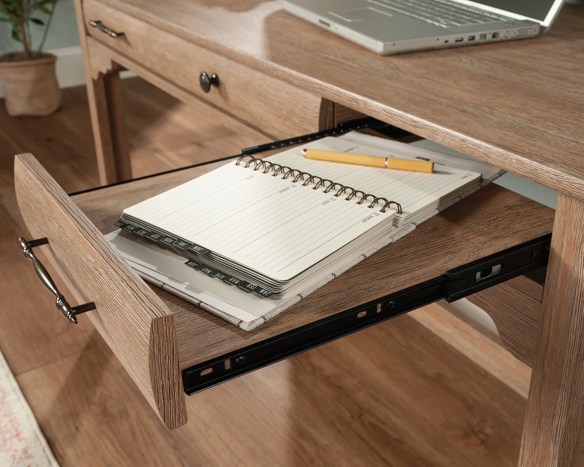 Rollingwood  Writing Desk with Drawers in Brushed Oak