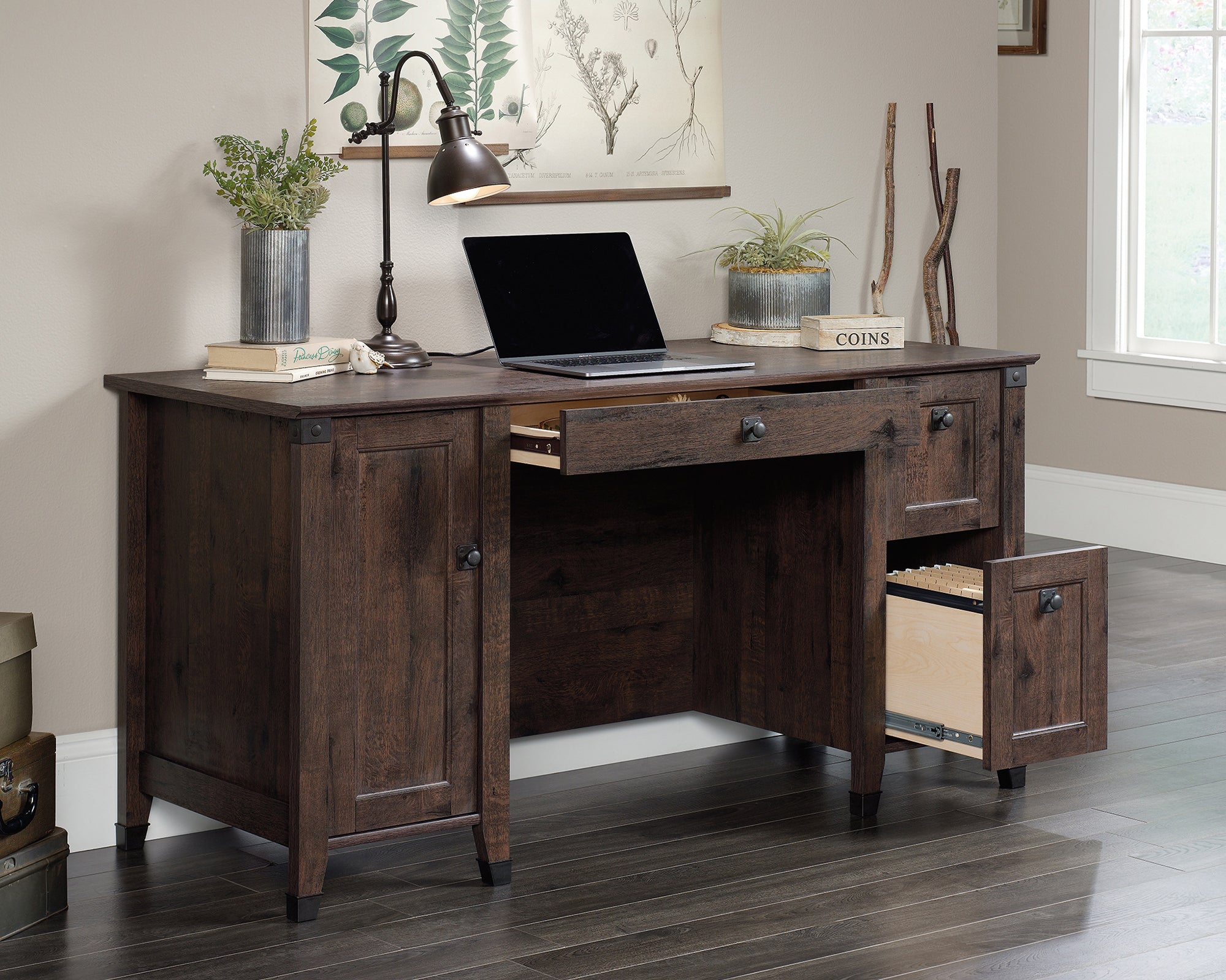 Carson Forge  Computer Desk Coffee Oak