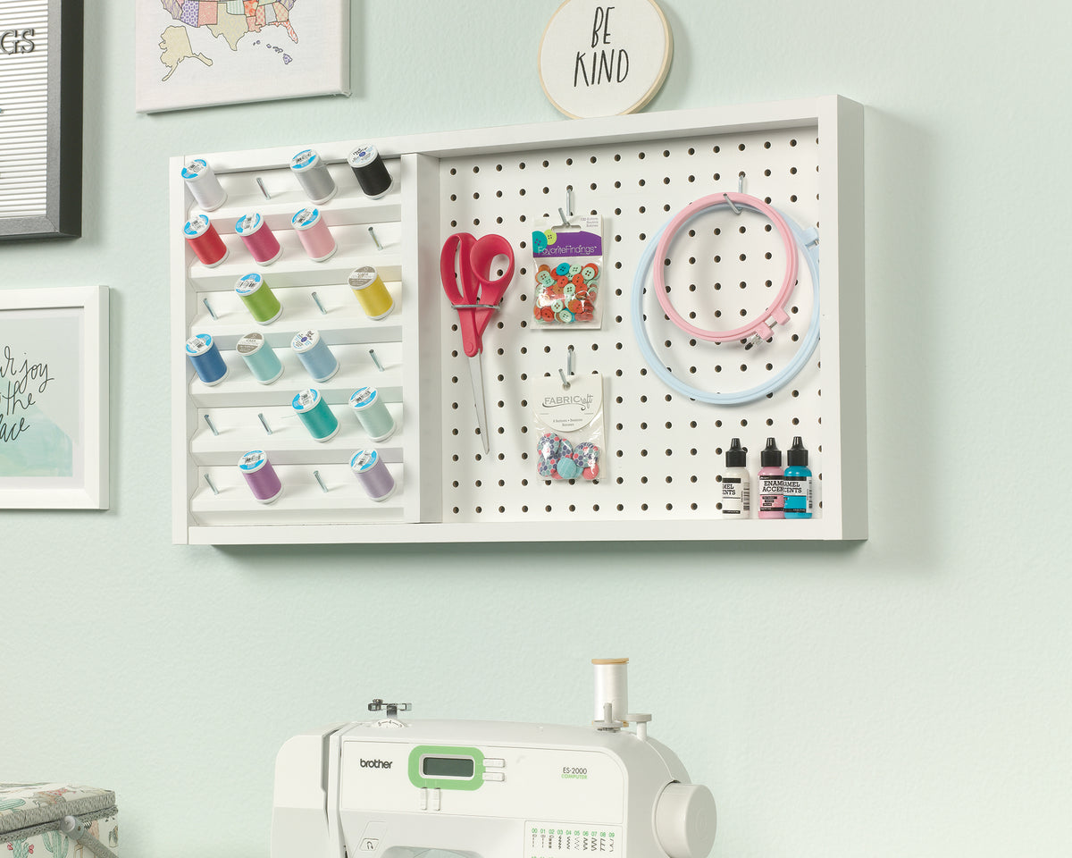 Craft Pro Series  Wall Mounted Pegboard With Thread Storage