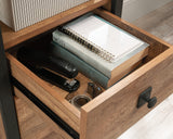 Station House  Single Pedestal Desk in Etched Oak