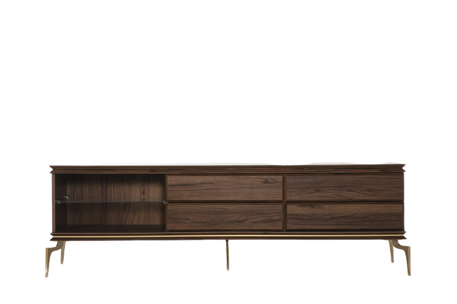 Bellona Montego Tv Stand (Montego Walnut/Car.Marb) by Bellona