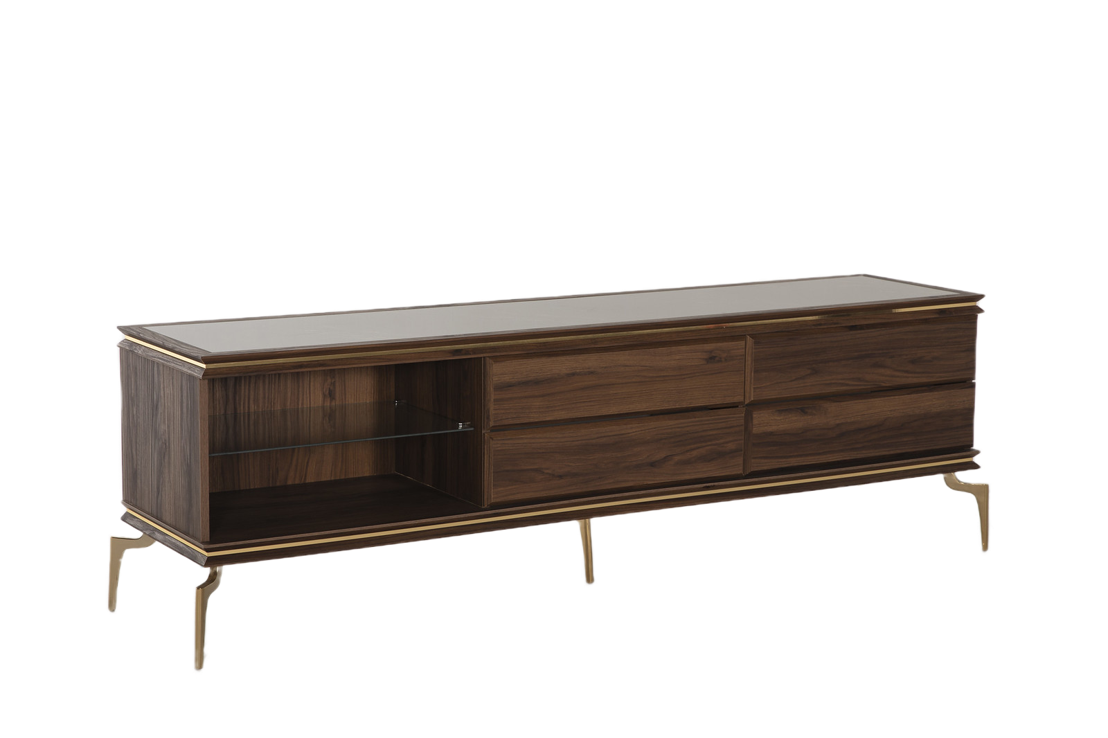 Bellona Montego Tv Stand (Montego Walnut/Car.Marb) by Bellona