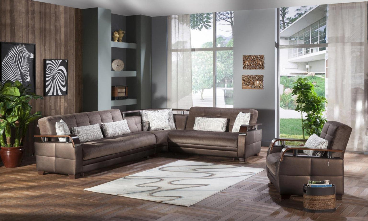 Bellona Natural Sleeper Sectional by Bellona PRESTIGE BROWN