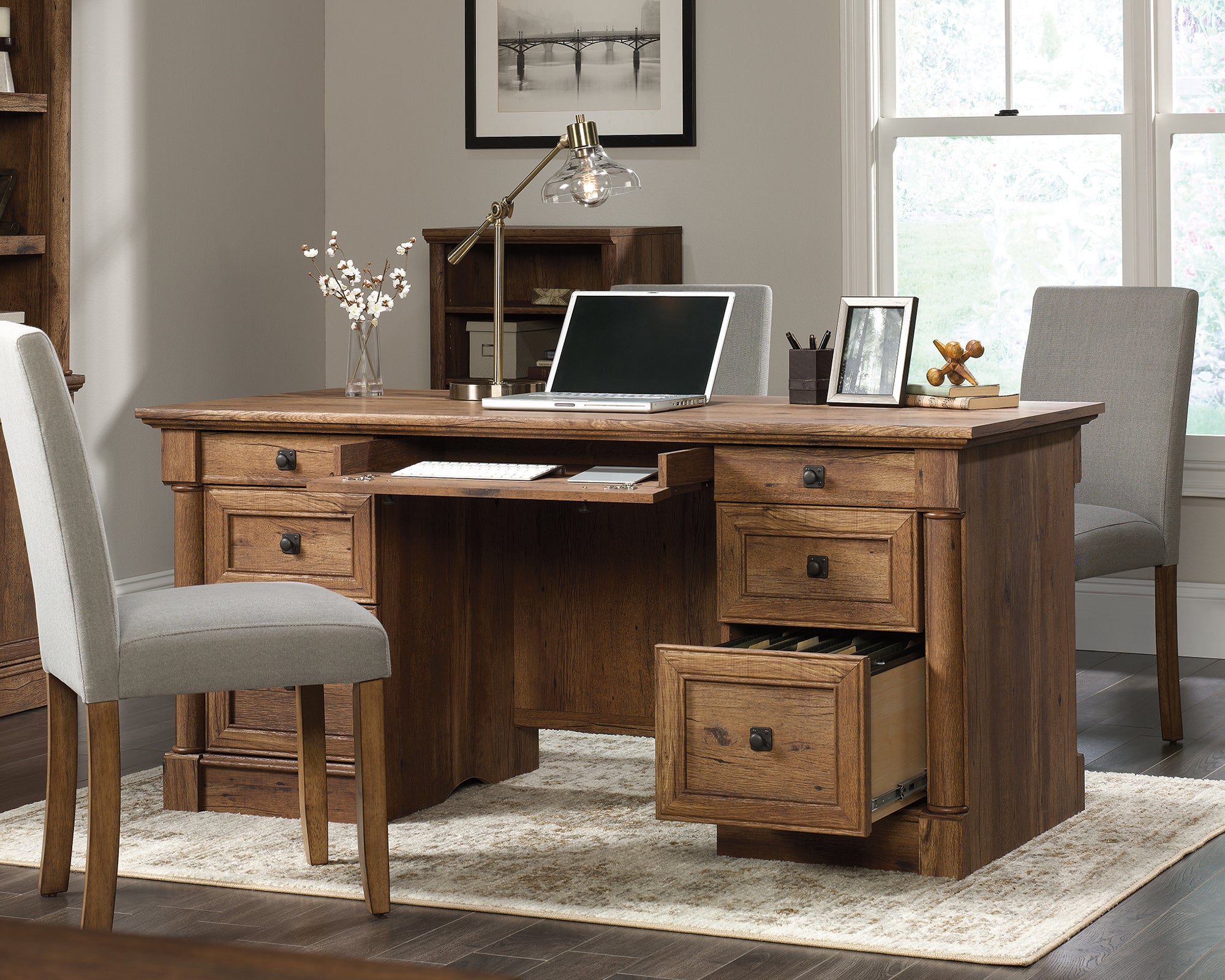 Palladia  Executive Desk Vintage Oak