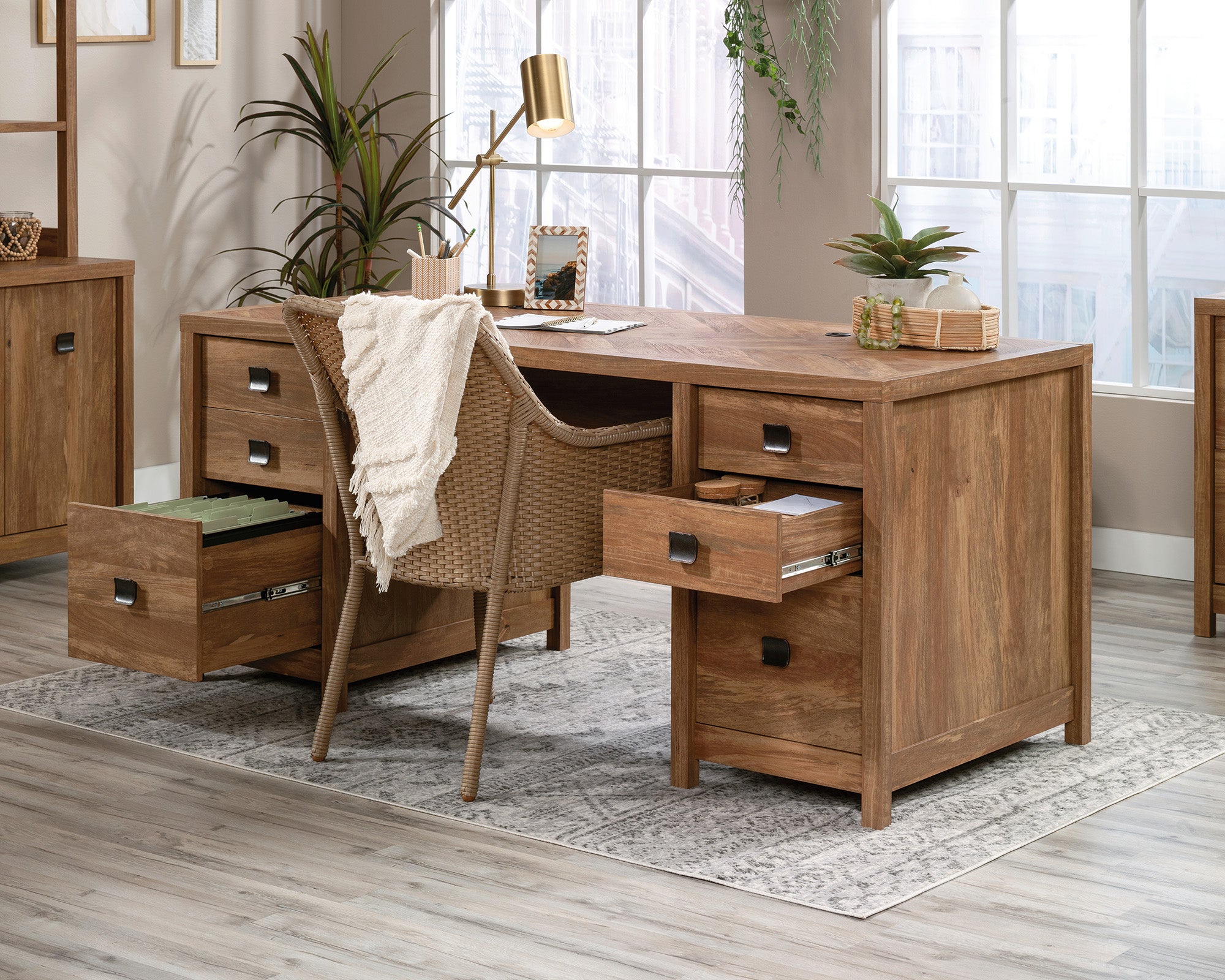 Cannery Bridge  Executive Desk with 6 Storage Drawers