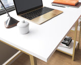 North Avenue  Modern Desk with Open Shelves in White