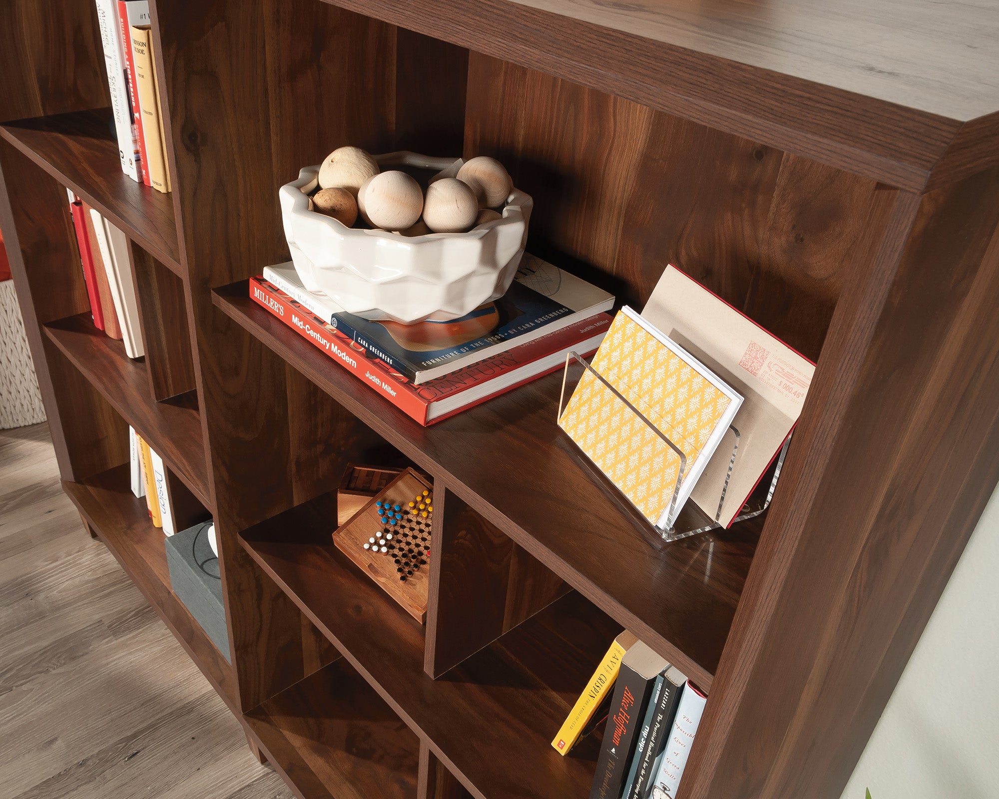 Willow Place  Cubby/Display Bookcase in Grand Walnut