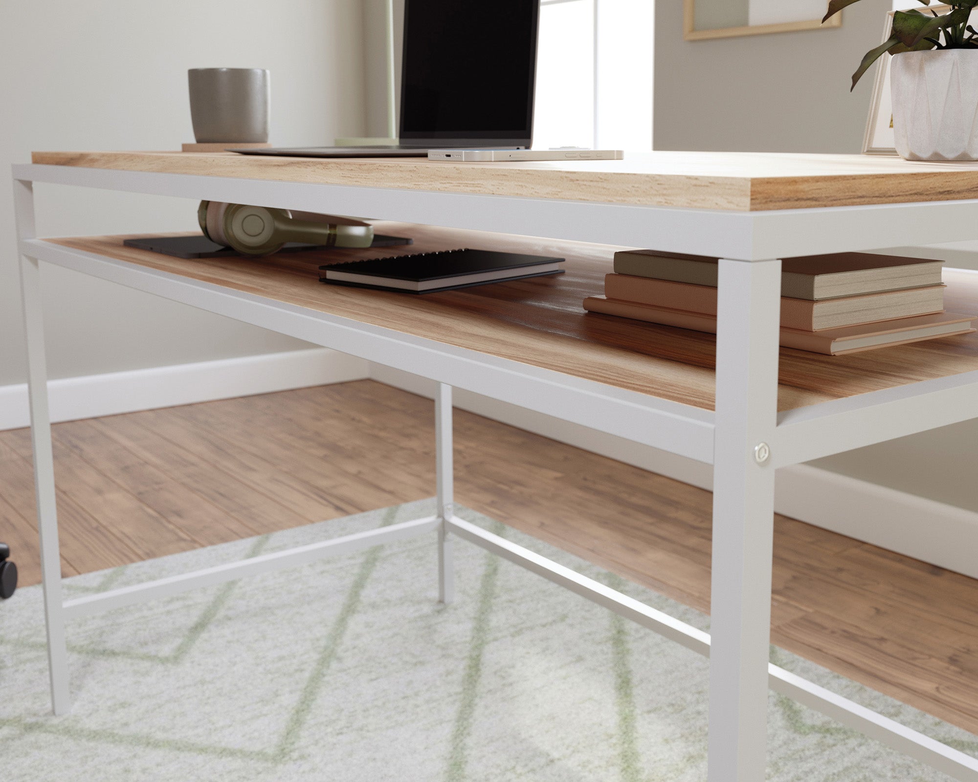 Nova Loft  Writing Desk with Shelf in Kiln Acacia