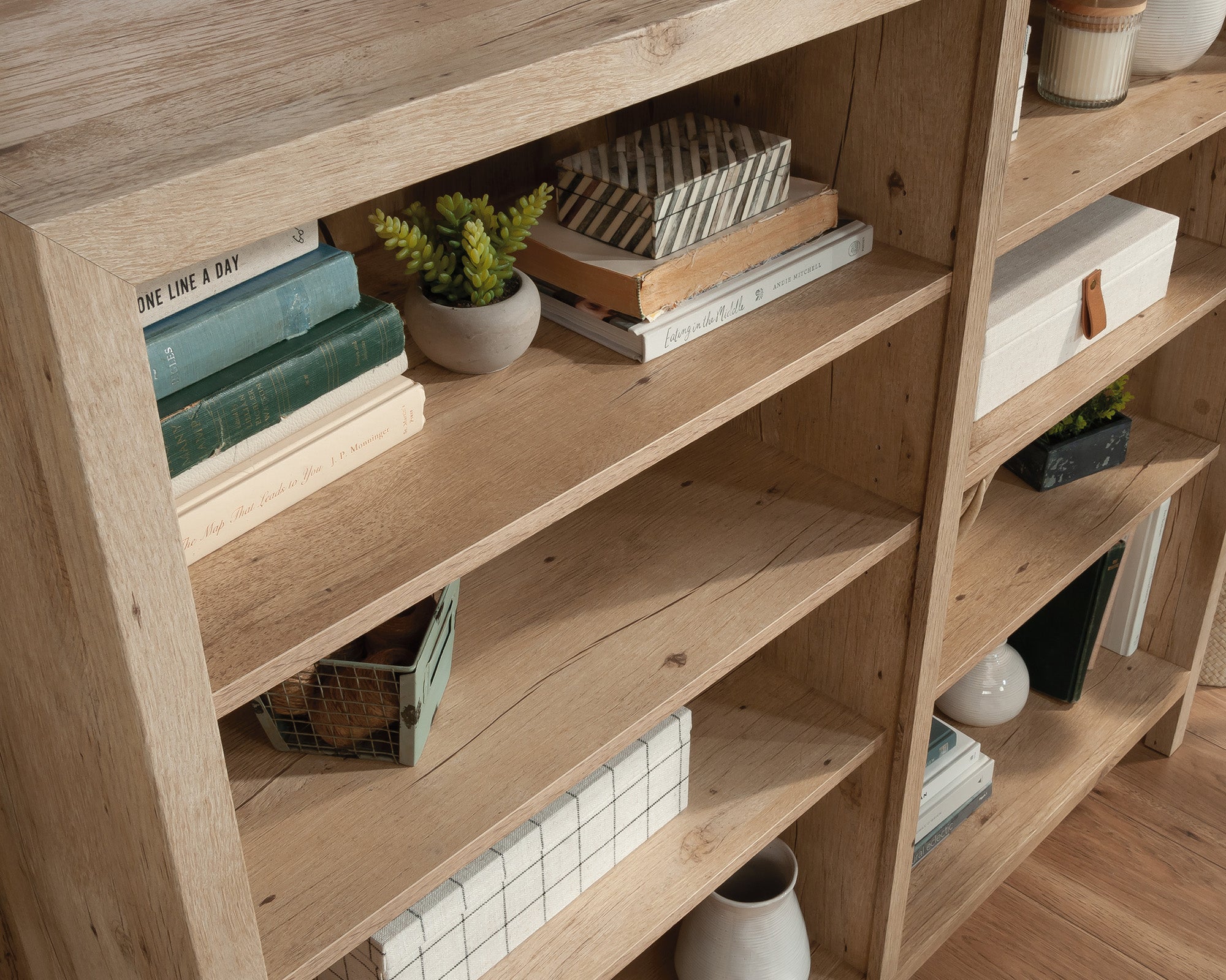 Pacific View  Cubby Storage Bookcase in Prime Oak