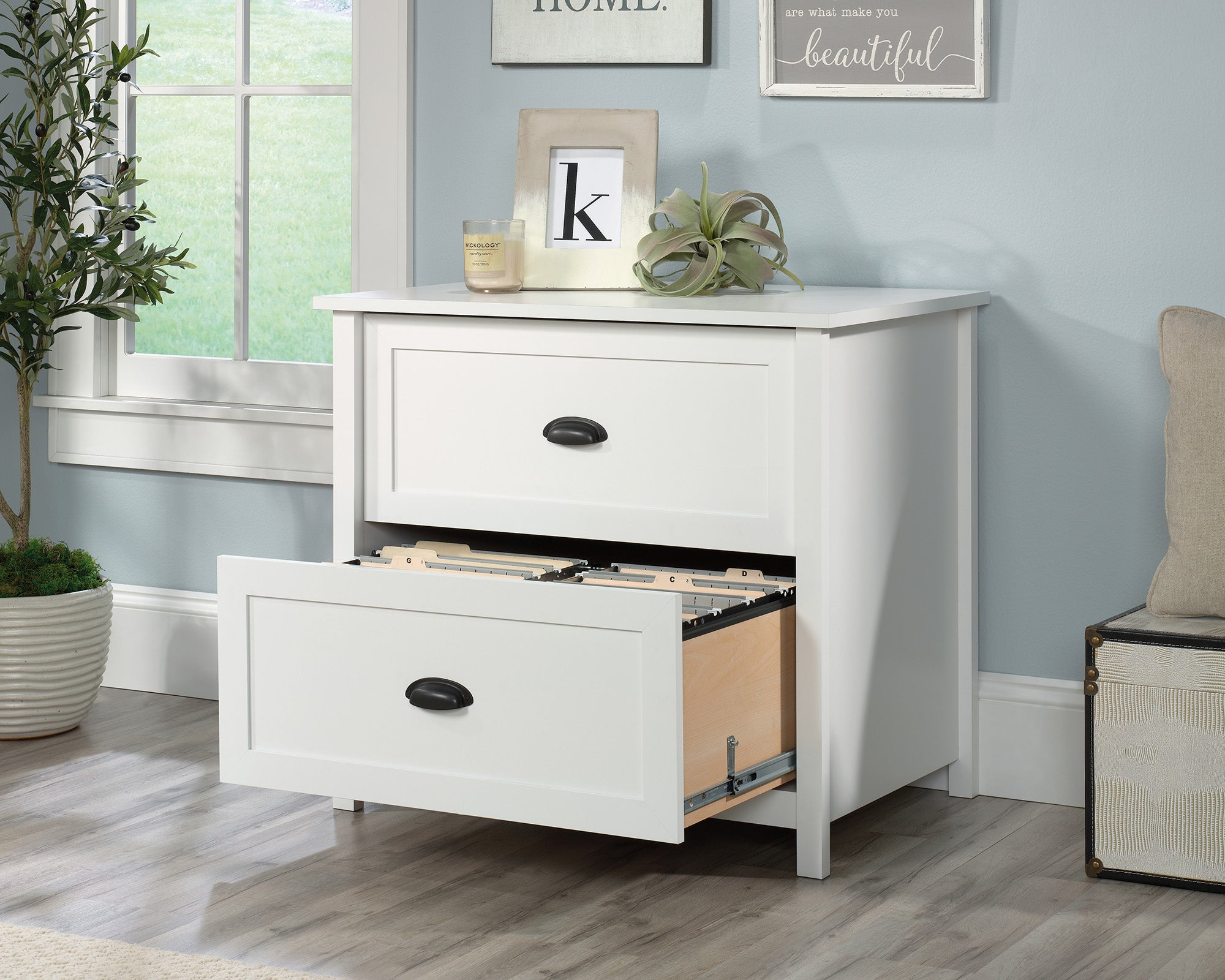 County Line  2-Drawer Lateral File Cabinet in Soft White