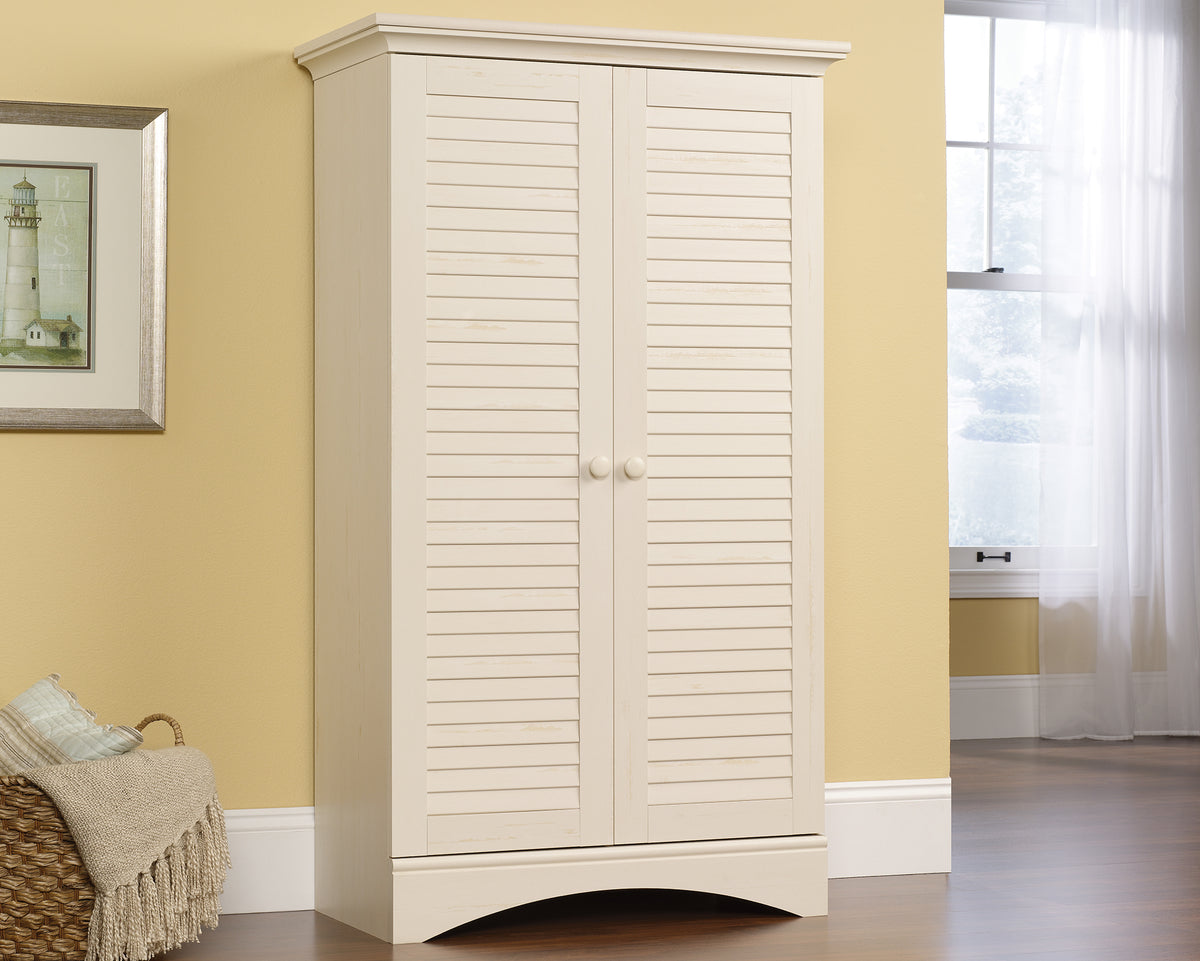 Harbor View  Storage Cabinet Antiqued White