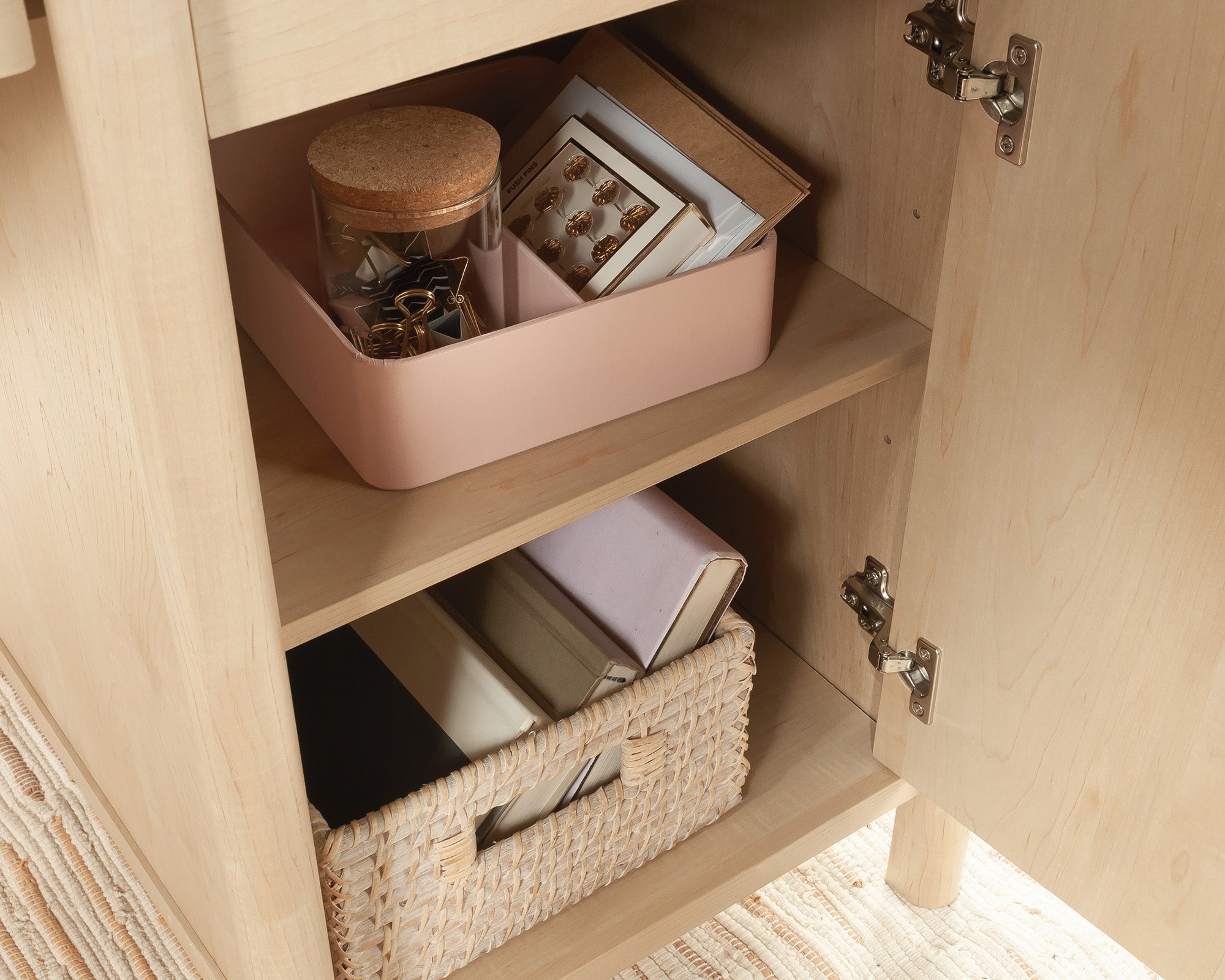 Whitaker Point  Executive Desk with Storage in Natural Maple