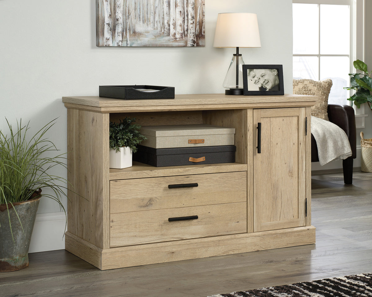 Aspen Post  Prime Oak Filing Cabinet with Drawer and Door