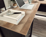 Cottage Road  L-Shaped Desk with Drawers in Raven Oak