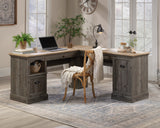 Sonnet Springs  L-Shaped Desk with File Drawer in Pebble Pine