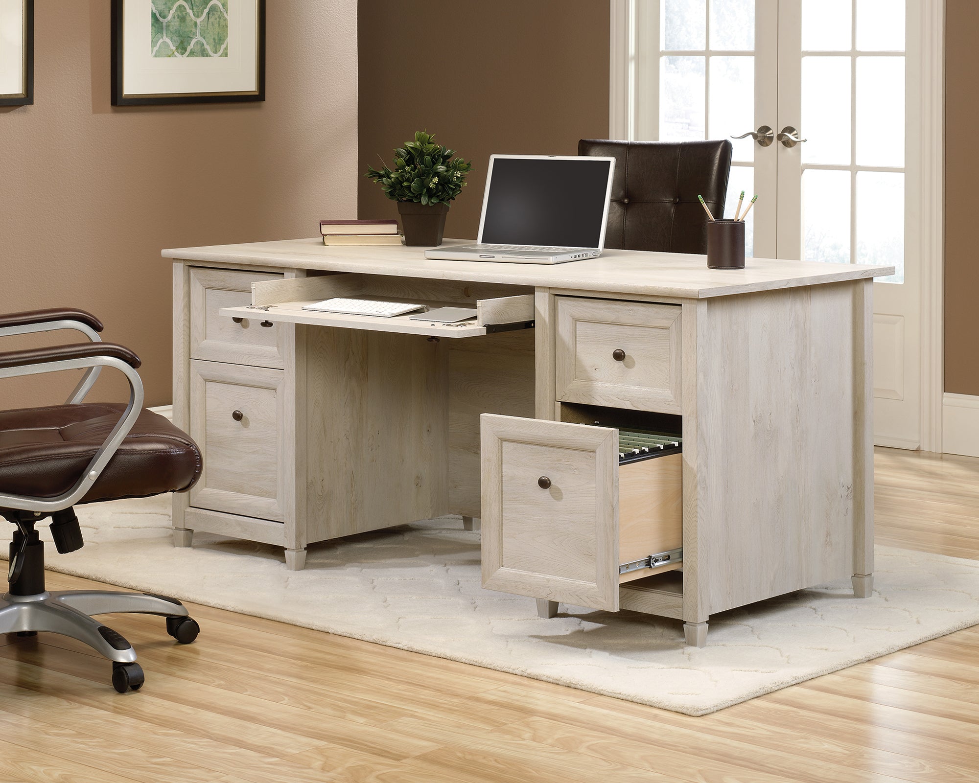 Edge Water  Executive Desk Chalked Chestnut