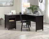 County Line  Estate Black L-Shaped Desk with File Drawer