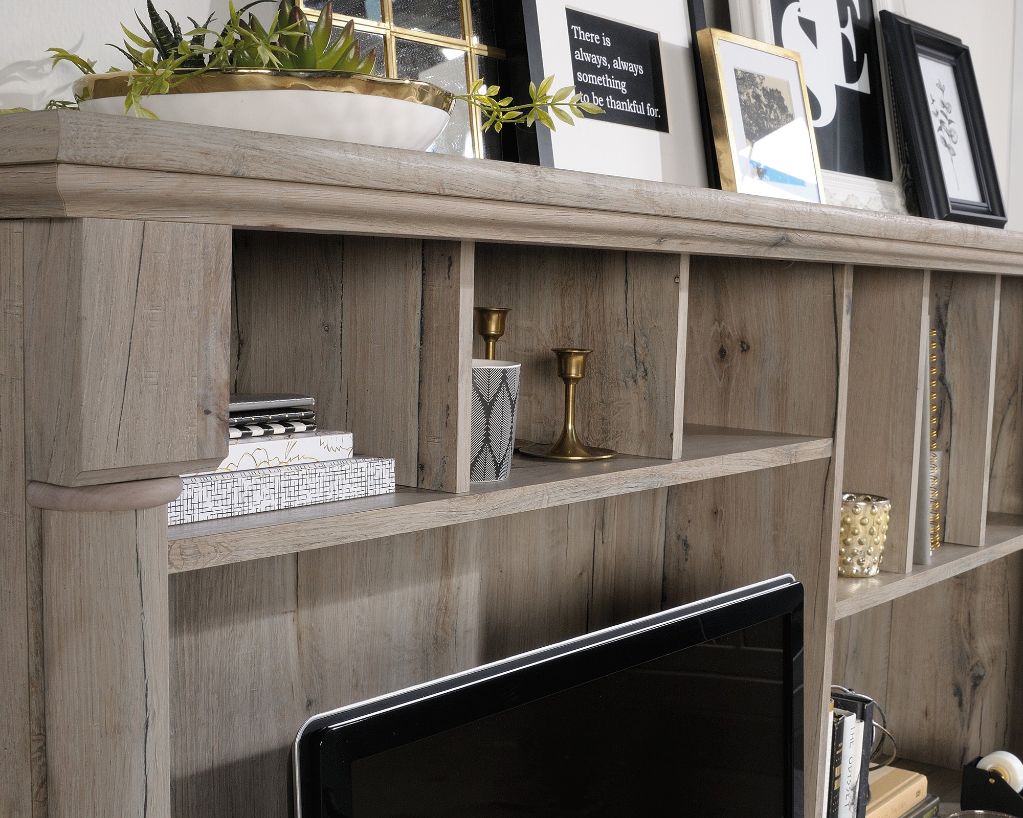 Palladia  Computer Desk With Hutch Split Oak