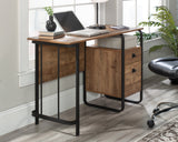 Station House  Single Pedestal Desk in Etched Oak