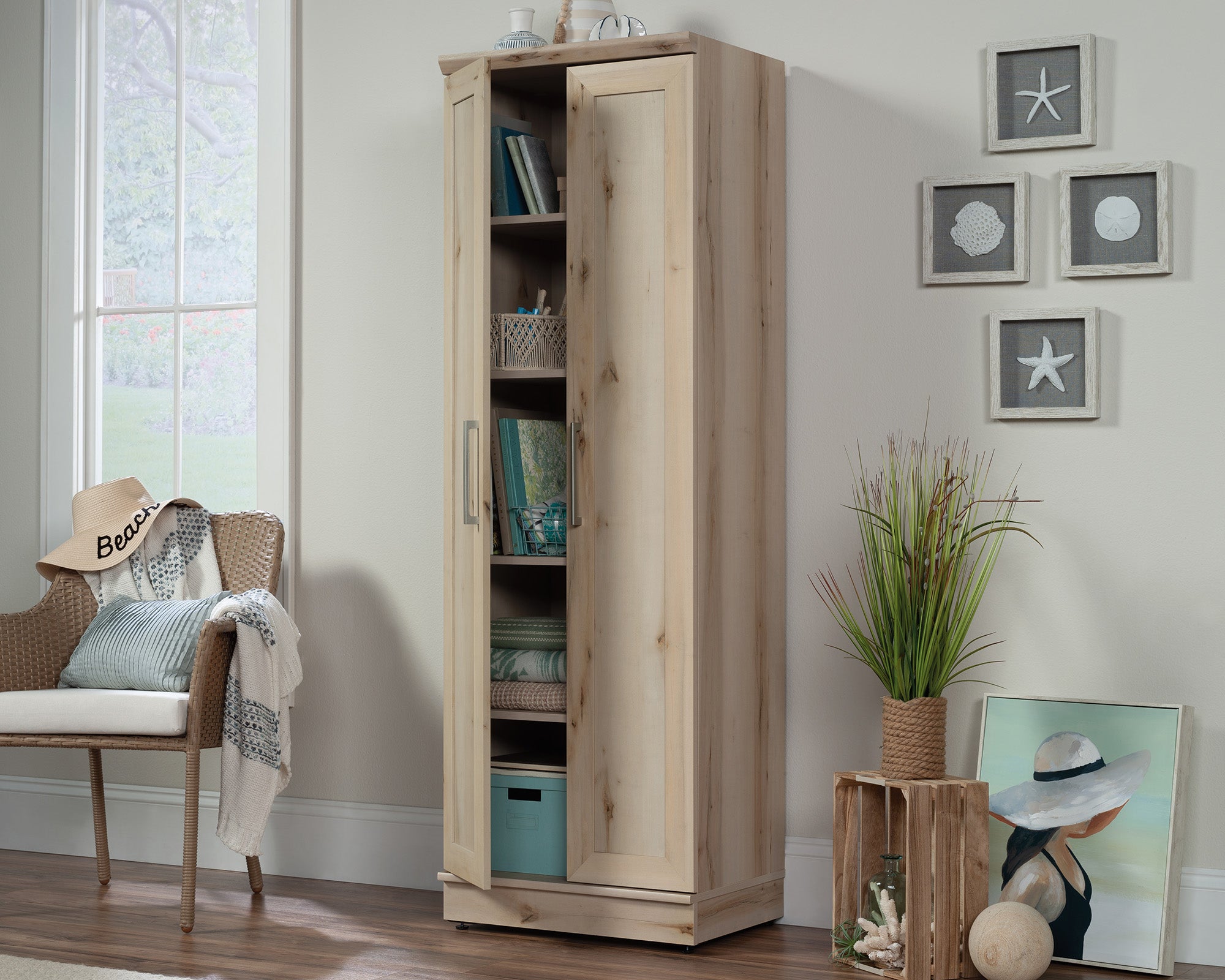 HomePlus Two Door Storage Cabinet in Pacific Maple