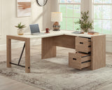 Dixon City  L-Shaped Desk with Drawers in Brushed Oak