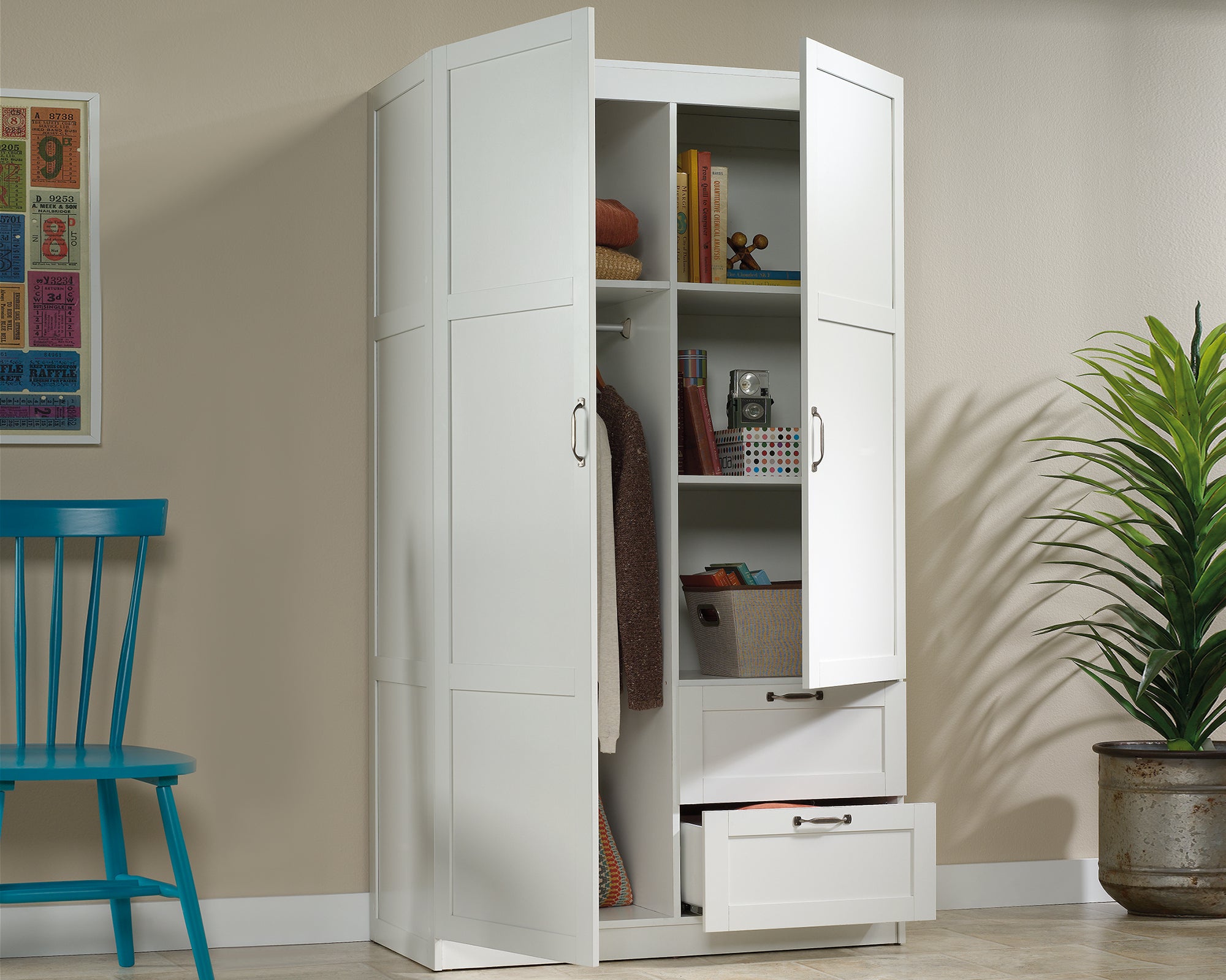 Sauder Select Wardrobe/Storage Cabinet White