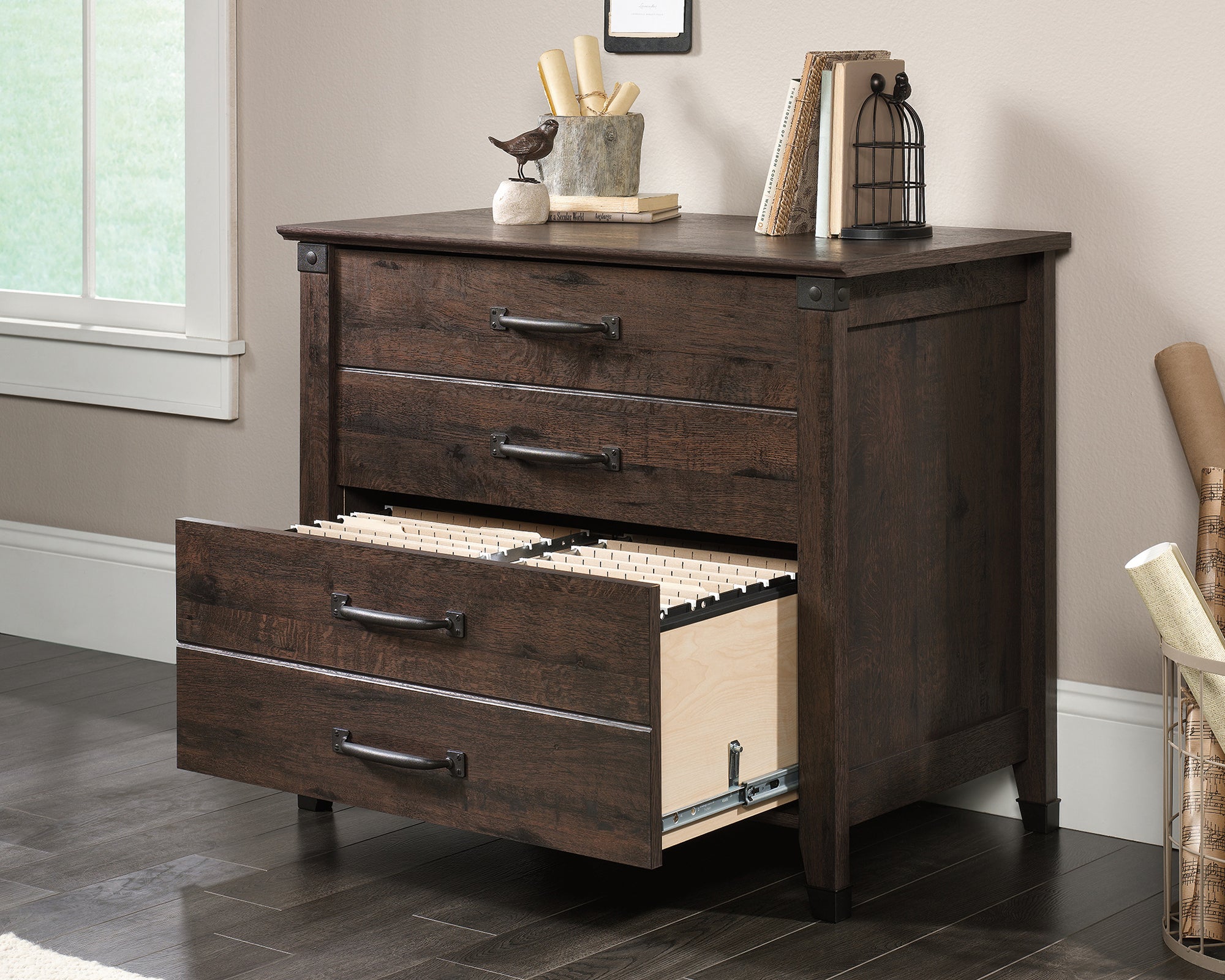 Carson Forge  Lateral File Coffee Oak