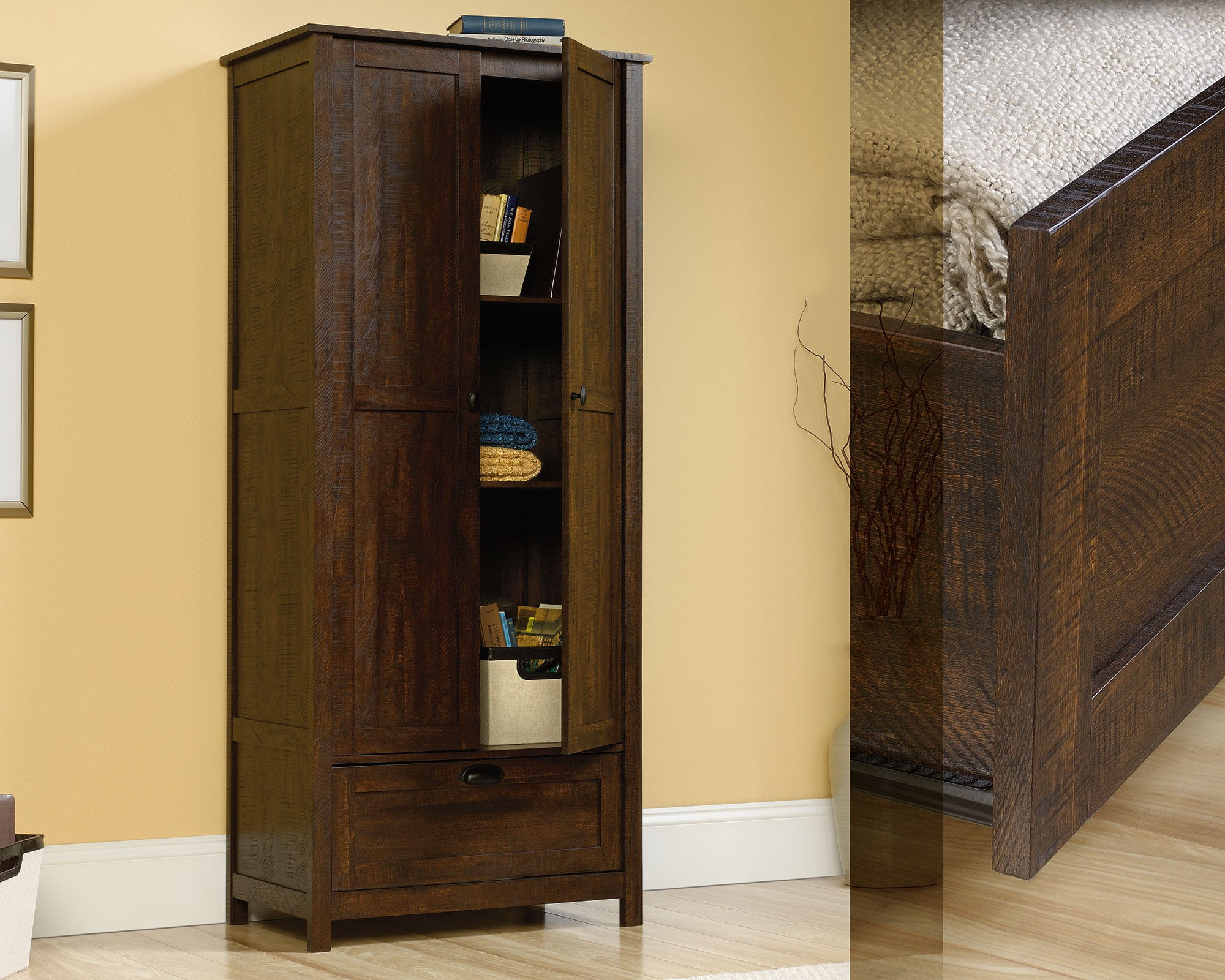 Sauder Select Storage Cabinet Walnut