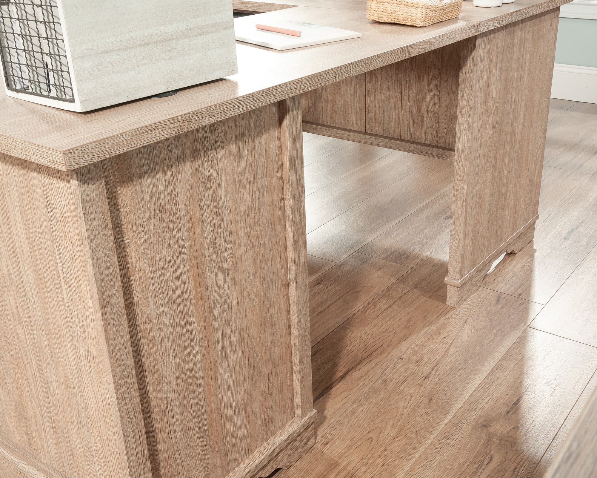 Rollingwood  L-Shaped Desk with Drawers in Brushed Oak