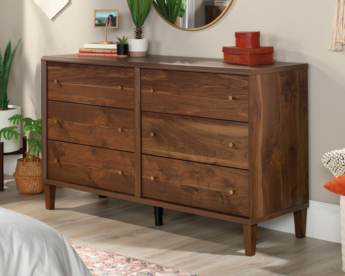 Willow Place  6-Drawer Bedroom Dresser in Grand Walnut