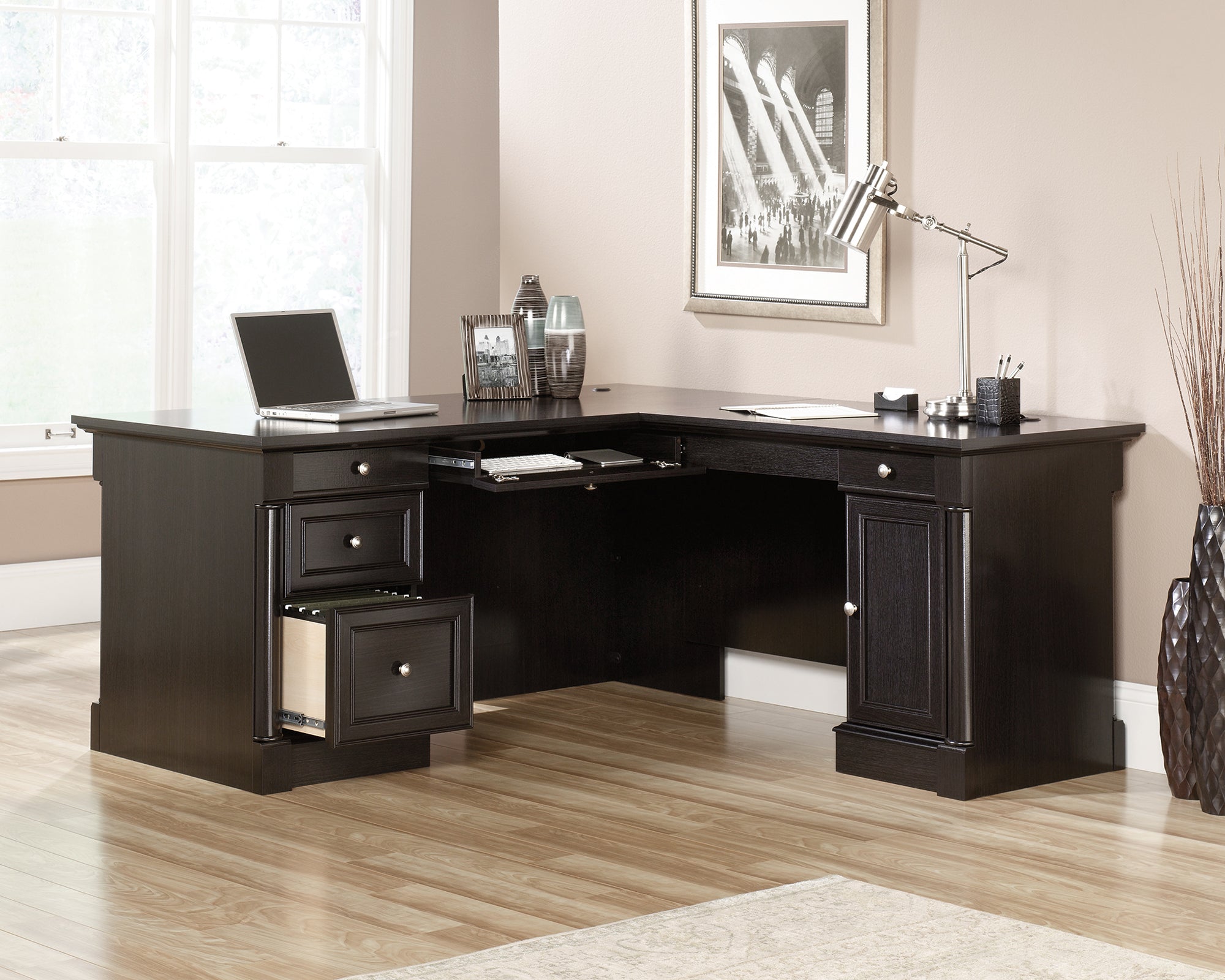 Palladia  L-Shaped Desk Wind Oak