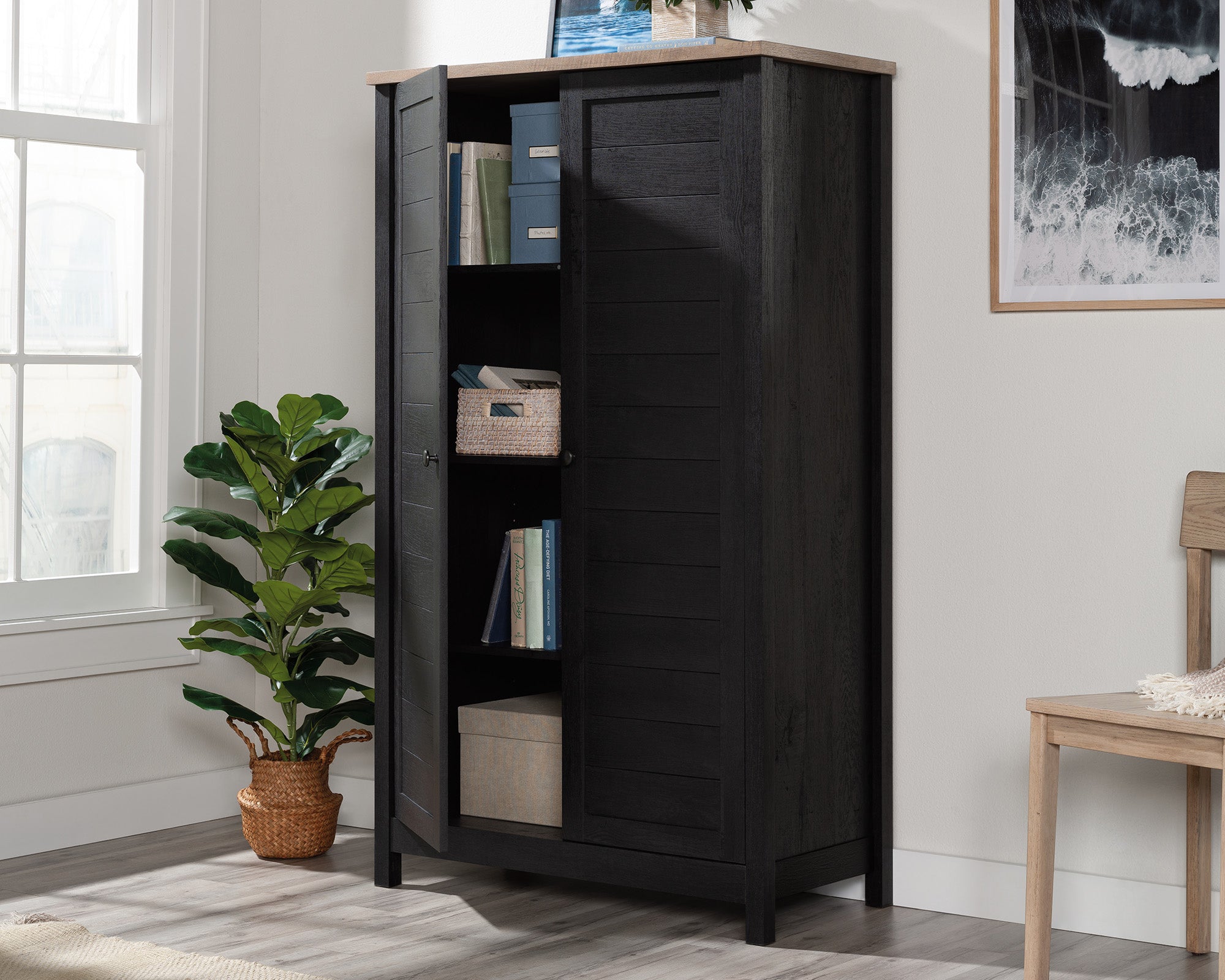 Cottage Road  2-Door Storage Cabinet in Raven Oak