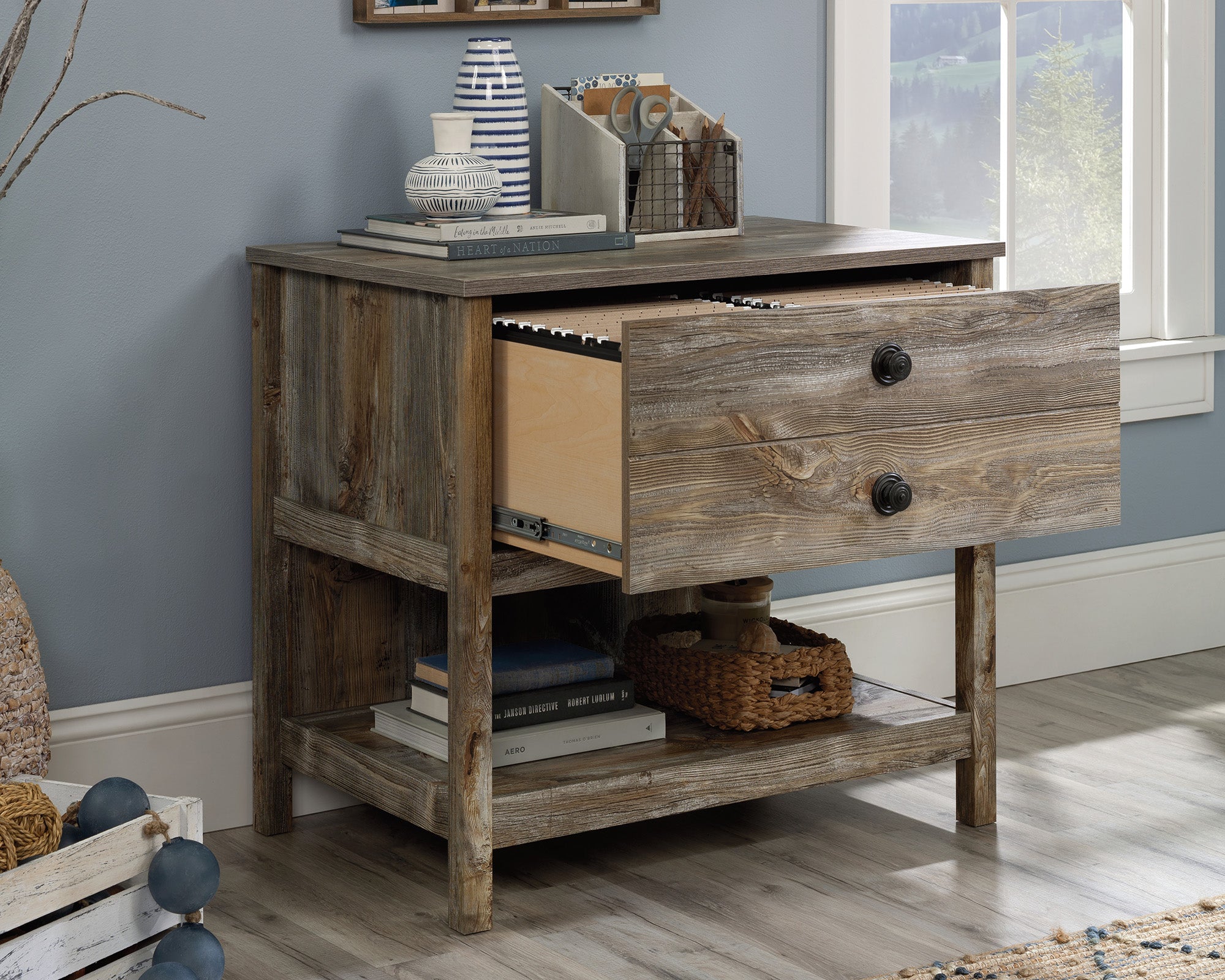 Granite Trace  1-Drawer Lateral File Cabinet in Rustic Cedar