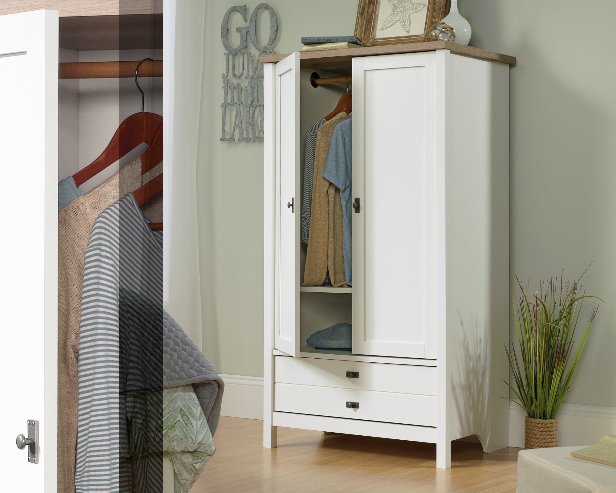 Cottage Road  Armoire Soft White