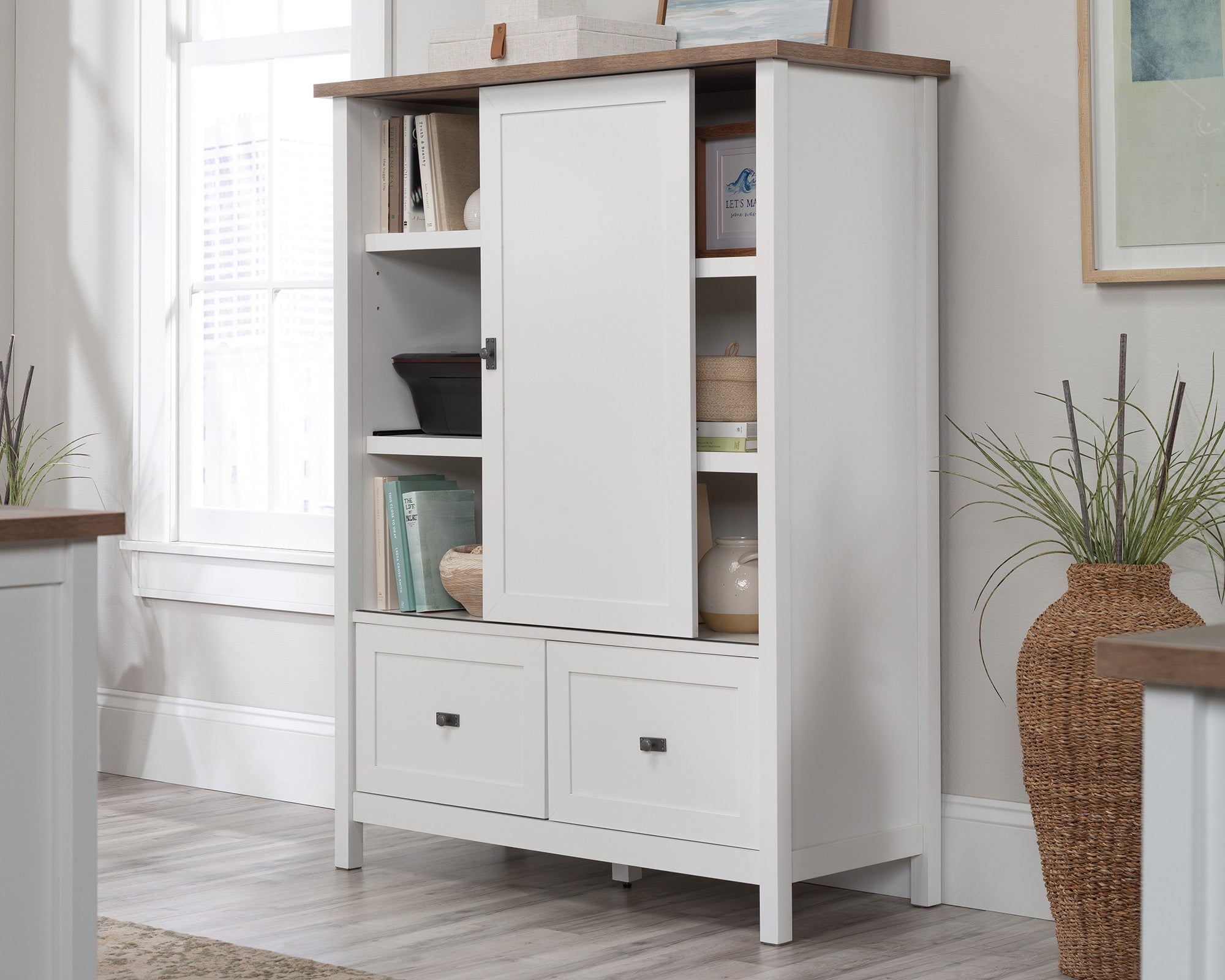 Cottage Road  White Storage Cabinet with File Drawers