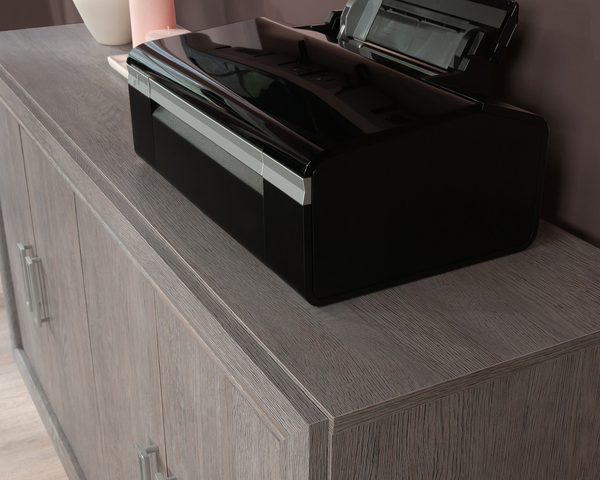 Hayes Garden  Home Office Credenza with Doors in Ashen Oak