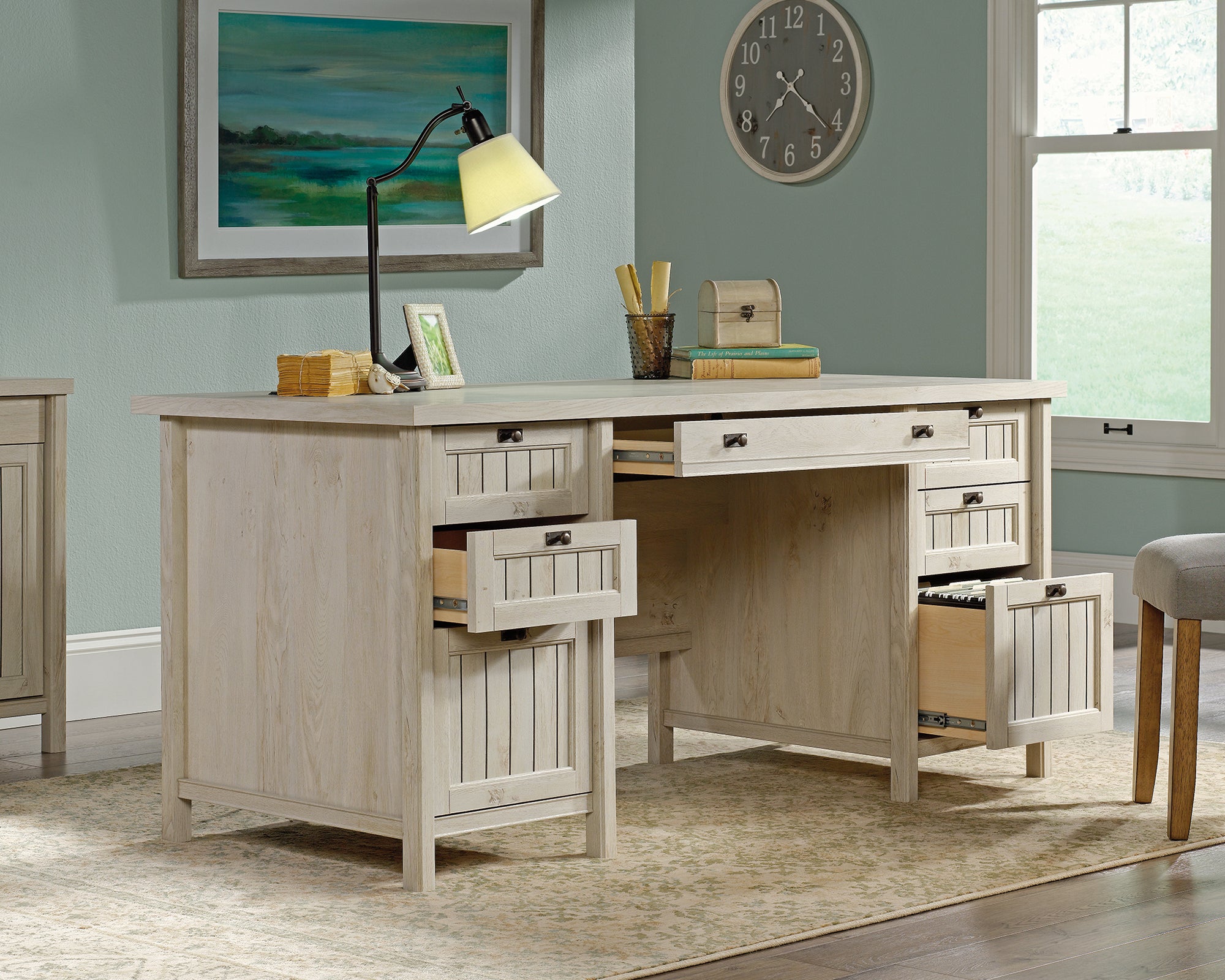 Costa Executive Desk Chalked Chestnut