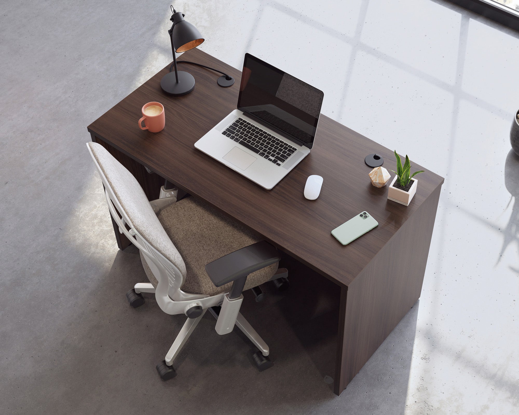 Affirm Commercial Desk 48" x 24" in Noble Elm