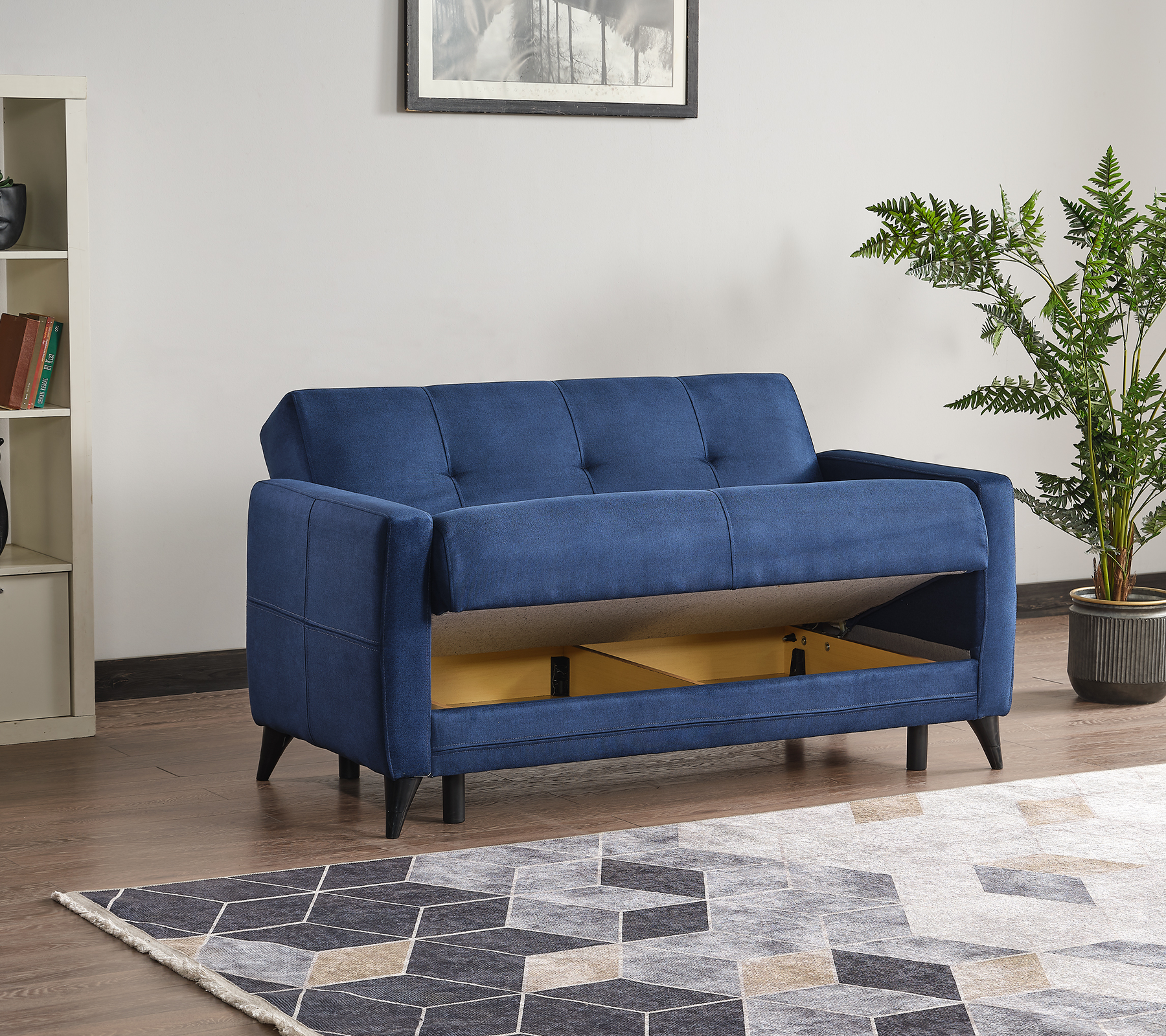 Oscar Sleeper Sofa Set Dark Blue Mymodon