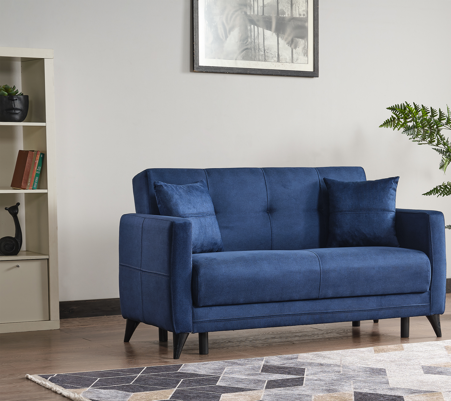 Oscar Sleeper Sofa Set Dark Blue Mymodon