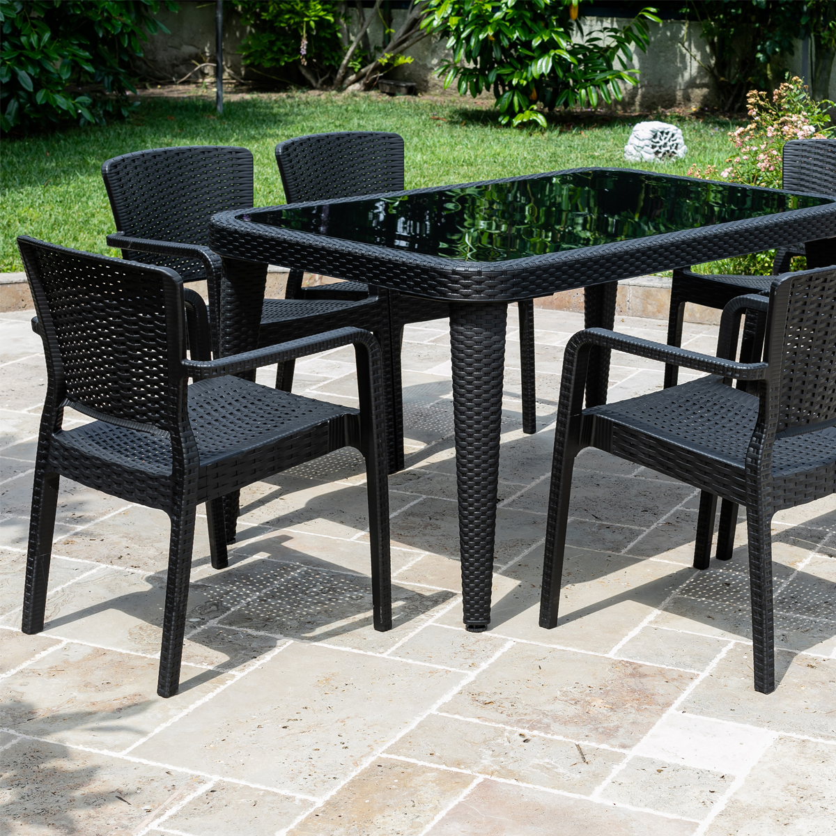 Modon Osaka Outdoor Patio Dining Set with 4 Chairs Default Title