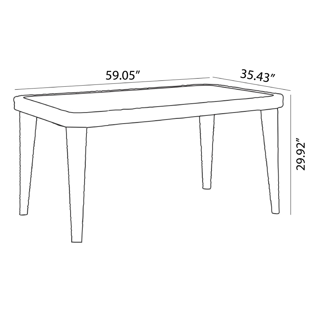 Modon Osaka Outdoor Patio Dining Set with 4 Chairs Default Title